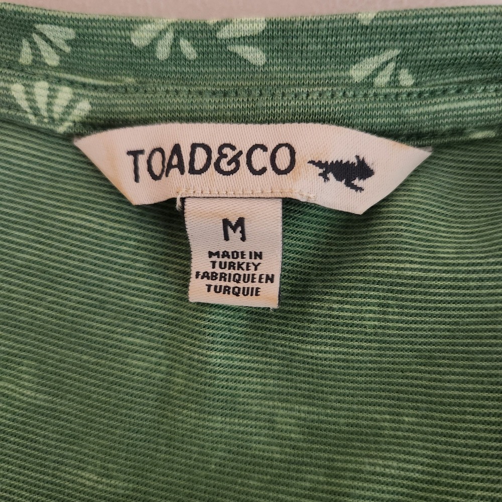 Toad&Co Dress Green Floral Tencel Organic Cotton Casual Belted Midi Medium - Picture 6 of 7